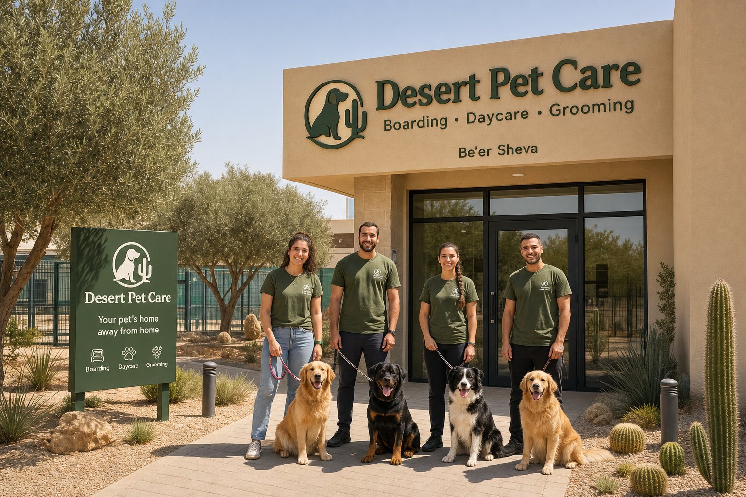 Desert Pet Care facility and caring team in Be'er Sheva