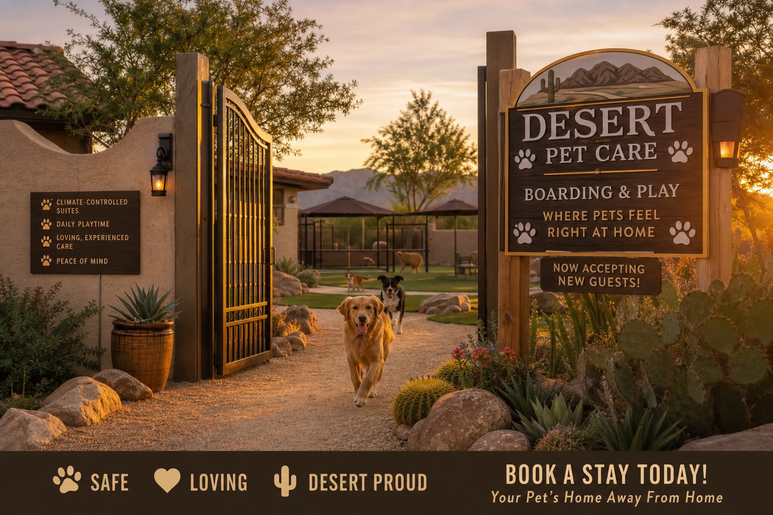 Welcoming entrance to Desert Pet Care facility